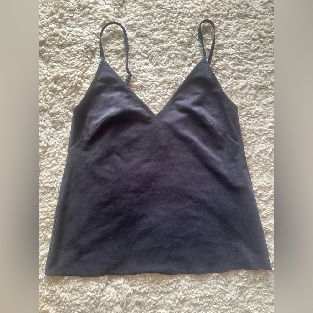 Aritzia Wilfred Free Suede Look Dark Grey Camisole
